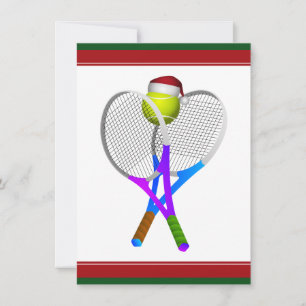 Weihnachts-Tennis-Ball und Rackets Einladung