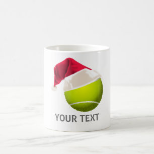 Weihnachts-Tennis-Ball-Weihnachtsmannmütze Kaffeetasse