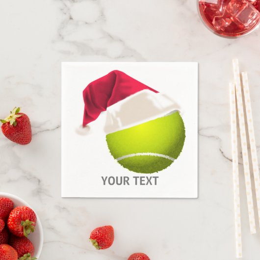 Weihnachts-Tennis-Ball-Weihnachtsmannmütze Serviette (Beispiel)