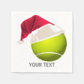 Weihnachts-Tennis-Ball-Weihnachtsmannmütze Serviette (Vorderseite)