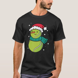 Weihnachts-Tennis-Ball-Weihnachtsmannmütze T-Shirt