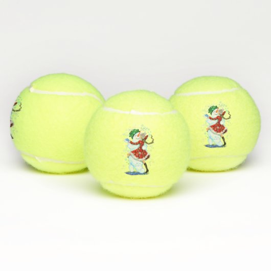 Weihnachts-Tennis-Balls - Geschenk Snowman und Gir Tennisbälle (Multi)