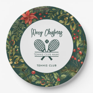 Weihnachts-Tennis-Club Name Botanischer Urlaub Pappteller