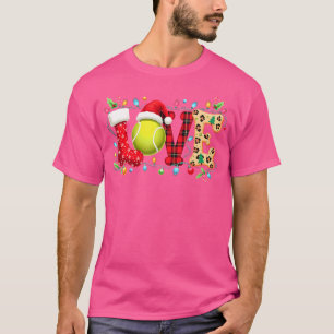 Weihnachts-Tennis Funny Xmas Tennis Players Liebe T-Shirt
