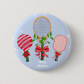 Weihnachts-Tennis, Paddle & Pickleball-Racquets Button (Vorderseite)