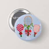 Weihnachts-Tennis, Paddle & Pickleball-Racquets Button (Vorne & Hinten)