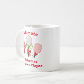 Weihnachts-Tennis, Paddleball, Pickleball-Spieler Kaffeetasse (Vorderseite Links)
