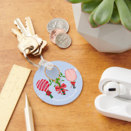 Weihnachts-Tennis, Paddleball, Pickleball-Spieler Schlüsselanhänger