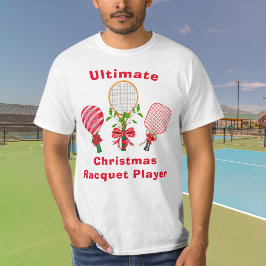 Weihnachts-Tennis, Paddleball, Pickleball-Spieler T-Shirt