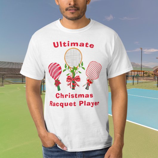 Weihnachts-Tennis, Paddleball, Pickleball-Spieler T-Shirt