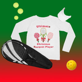 Weihnachts-Tennis, Paddleball, Pickleball-Spieler T-Shirt