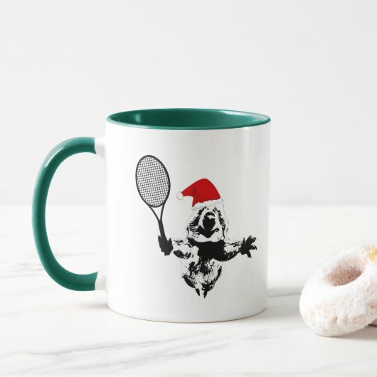 Weihnachts-Tennis-Quokka-Tasse Tasse (Mit Donut)