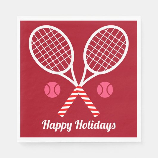 Weihnachts-Tennis-Rackets Serviette (Vorderseite)