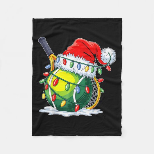 Weihnachts-Tennis Santa Xmas Squad Tennis Lover He Fleecedecke (Vorderseite)