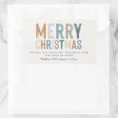 Weihnachts-Terrakotta-blaue Typografie modern Rechteckiger Aufkleber (Tasche)