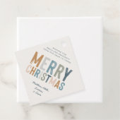 Weihnachts-Terrakotta-blaue Typografie Moderne Rec Geschenkanhänger (Beispiel)