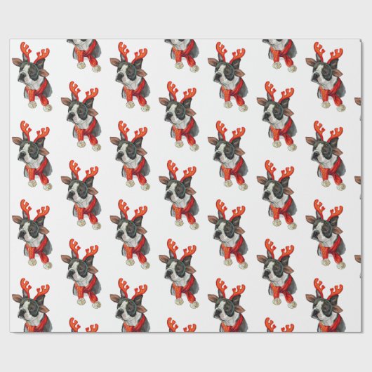 Weihnachts-Terrier-Hund Geschenkpapier (Flach)