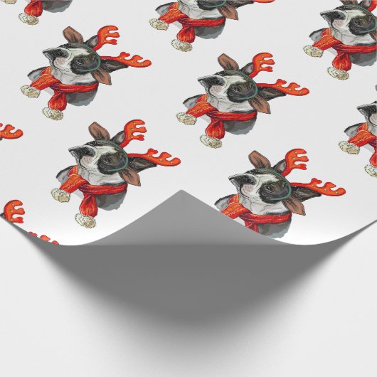 Weihnachts-Terrier-Hund Geschenkpapier (Ecke)