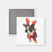 Weihnachts-Terrier-Hund Magnet (Vorderseite/Rückseite)