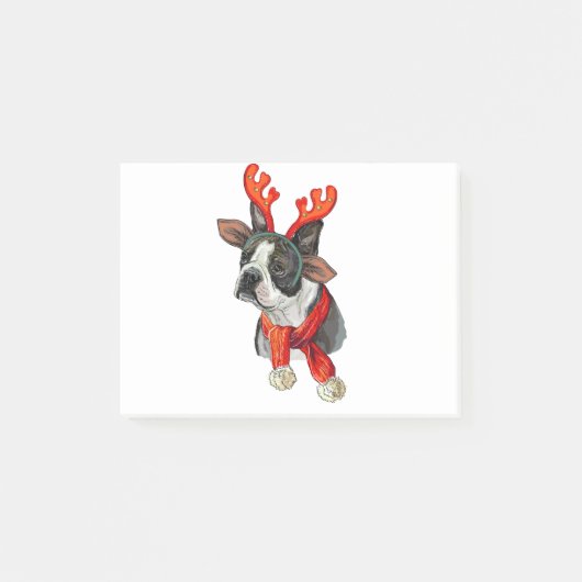 Weihnachts-Terrier-Hund Post-it Klebezettel (Vorderseite)