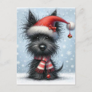 Weihnachts-Terrier, Weihnachts-Hund Feiertagspostkarte