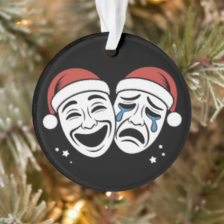 Weihnachts-Theatermasken Komödie Tragödie Weihnach Ornament
