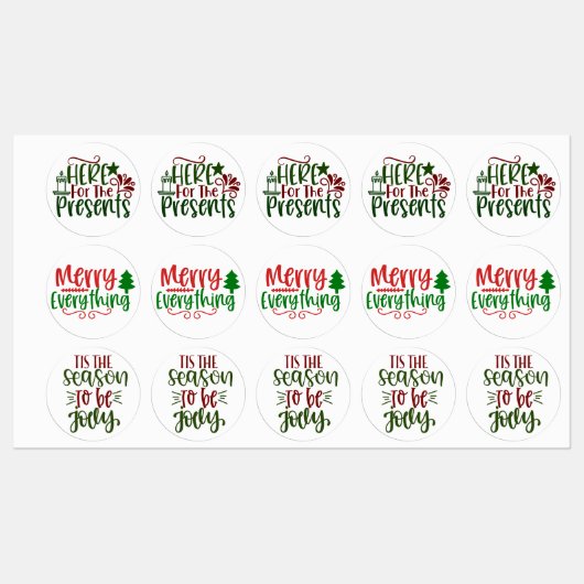 Weihnachts-Thema: Combo Etiketten (Blatt)