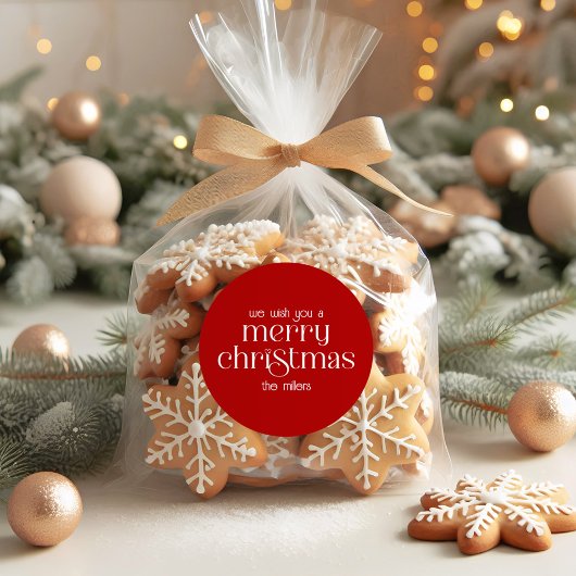 Weihnachts-Thema Design Red Retro Typografie Runder Aufkleber