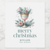 Weihnachts-Thema Extravagant Chalice Weinetikett (Einzelnes Label)