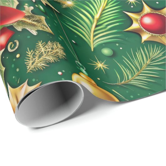 Weihnachts-Thema Festivals farbenfrohe Muster Geschenkpapier (Rolleneckpunkt)