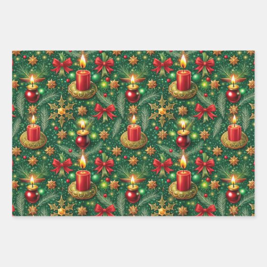 Weihnachts-Thema Festivals farbenfrohe Muster Geschenkpapier Set (Vorderseite 3)