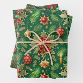 Weihnachts-Thema Festivals farbenfrohe Muster Geschenkpapier Set (Beispiel)