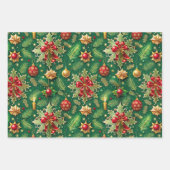 Weihnachts-Thema Festivals farbenfrohe Muster Geschenkpapier Set (Vorderseite)