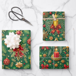 Weihnachts-Thema Festivals farbenfrohe Muster Geschenkpapier Set