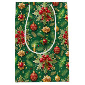 Weihnachts-Thema Festivals farbenfrohe Muster Mittlere Geschenktüte (Vorderseite)