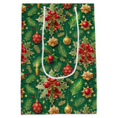 Weihnachts-Thema Festivals farbenfrohe Muster Mittlere Geschenktüte (Rückseite)