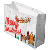 Weihnachts-Thema Geschenktaschen von Kriyas Collec Große Geschenktüte (Vorderseite Schrägansicht)