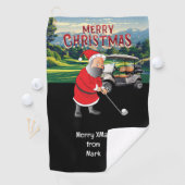 Weihnachts-Thema im Golf mit dem Weihnachtsmann Golfhandtuch (Insitu)