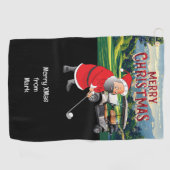 Weihnachts-Thema im Golf mit dem Weihnachtsmann Golfhandtuch (Horizontal)