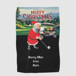 Weihnachts-Thema im Golf mit dem Weihnachtsmann Golfhandtuch