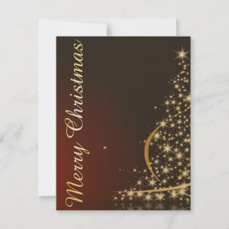 Weihnachts-Thema mit goldenem Weihnachtsbaum Einladung