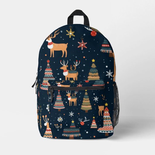 Weihnachts-Thema Muster Bedruckter Rucksack (Vorderseite)