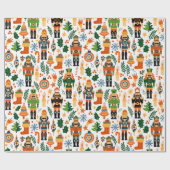 Weihnachts-Thema Muster bunten Nussknacker Geschenkpapier (Flach)