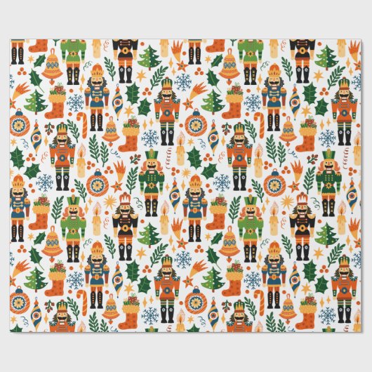 Weihnachts-Thema Muster bunten Nussknacker Geschenkpapier (Flach)