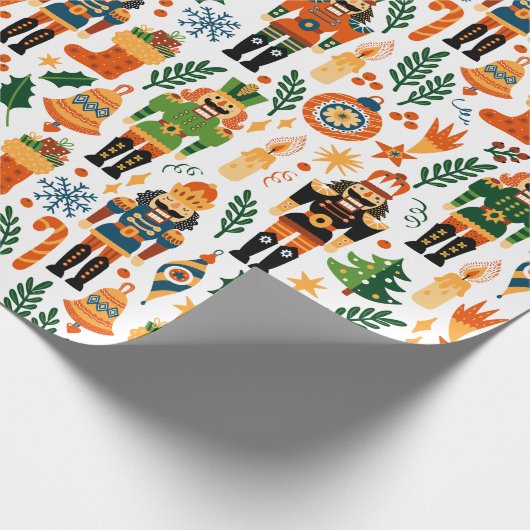 Weihnachts-Thema Muster bunten Nussknacker Geschenkpapier (Ecke)