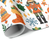 Weihnachts-Thema Muster bunten Nussknacker Geschenkpapier (Rolleneckpunkt)