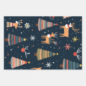 Weihnachts-Thema Muster Geschenkpapier Set (Vorderseite 2)