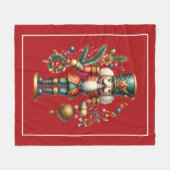 Weihnachts Thema Nutcracker auf Rot Fleecedecke (Vorderseite (Horizontal))