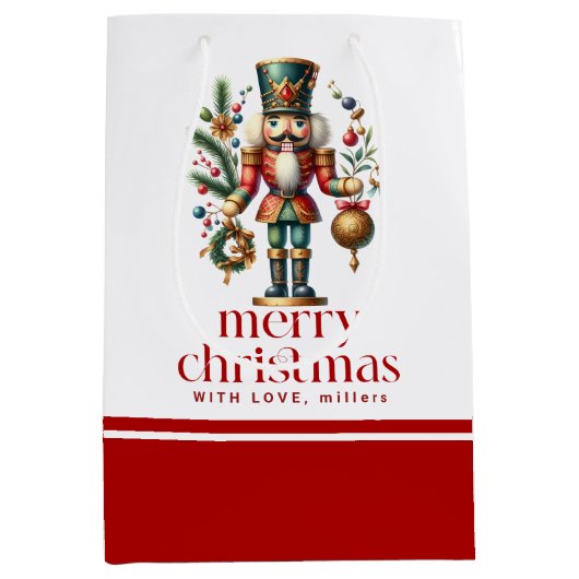 Weihnachts-Thema Nutcracker Mittlere Geschenktüte (Vorderseite)