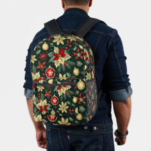 Weihnachts-Thema Poinsettia Muster Bedruckter Rucksack